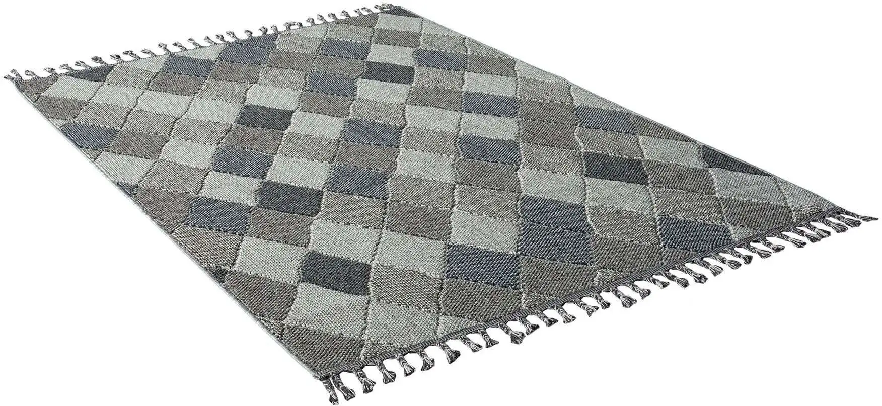 Trevi 6831-223-020 In und Outdoor Teppich Modern Rauten Grau