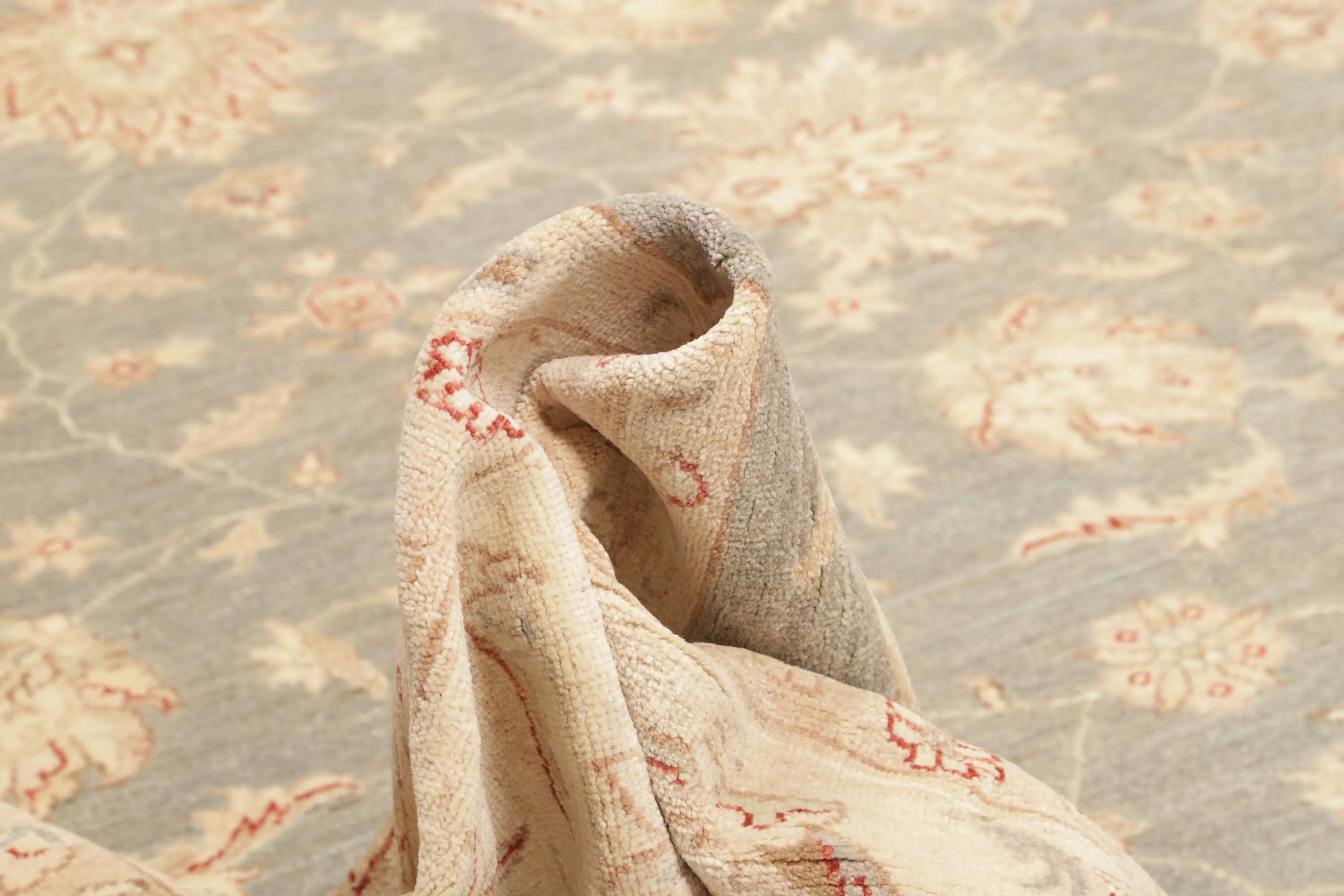 Teppich Ziegler 307 x 420 cm Orientteppich beige Handgeknüpft Schurwolle