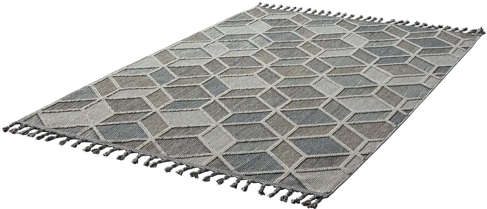 Trevi 6831-224-020 In- und Outdoor Teppich Modern Rauten Grau