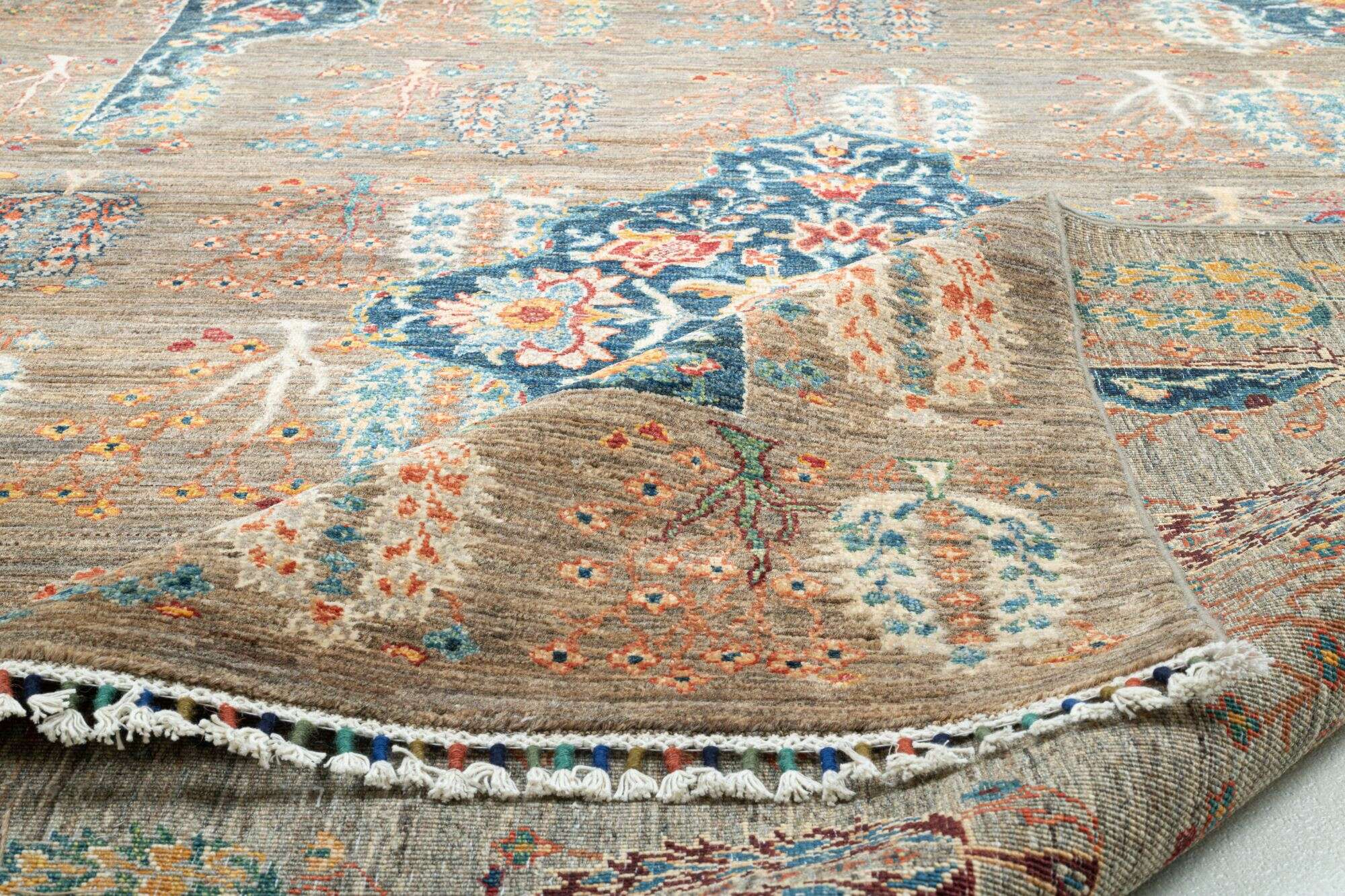Orientteppich 169x238 cm Handgeknüpft Kandashah grau Schurwolle