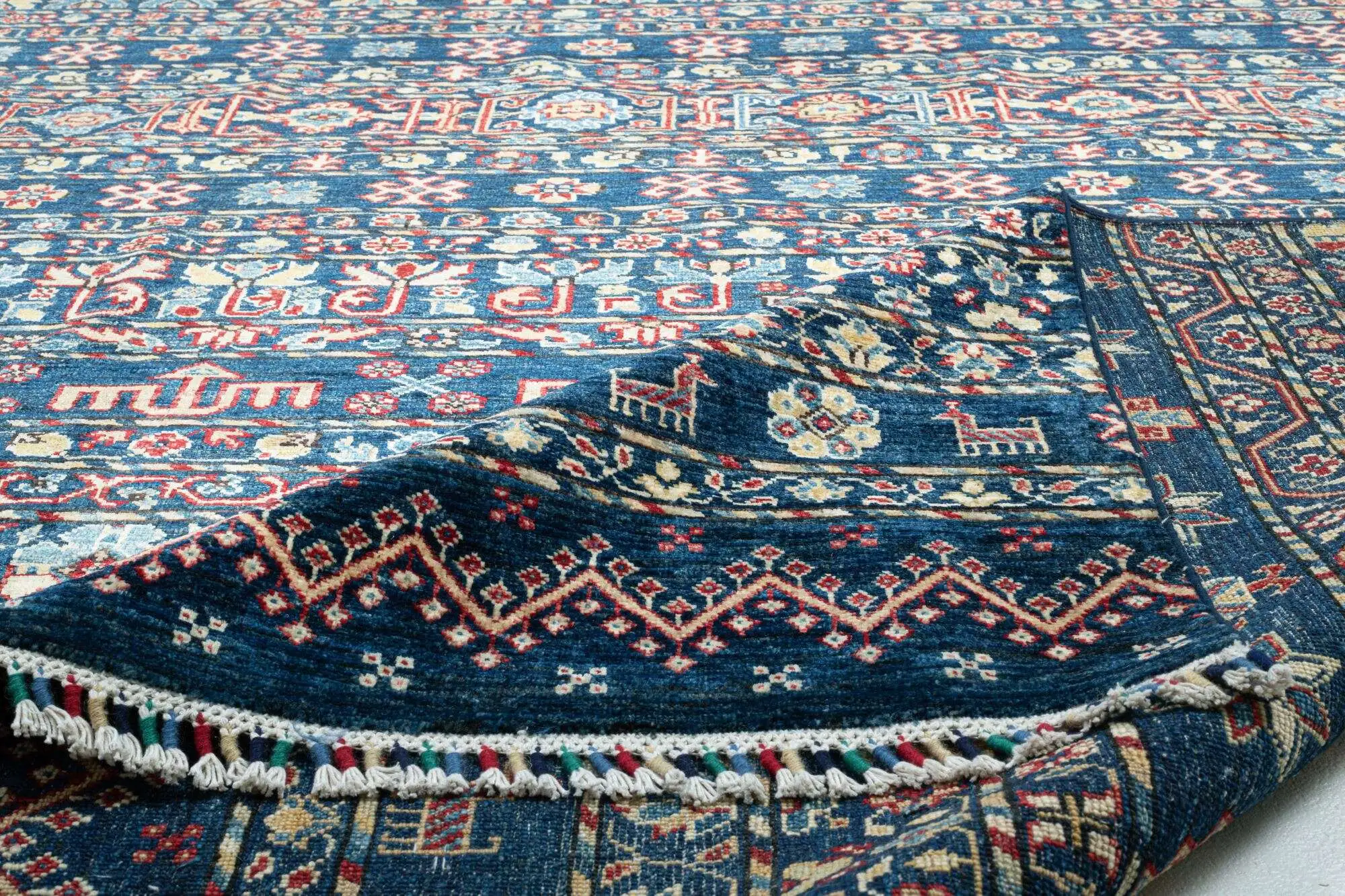 Handgeknüpfter Orientteppich Kandashah 282x359cm blau