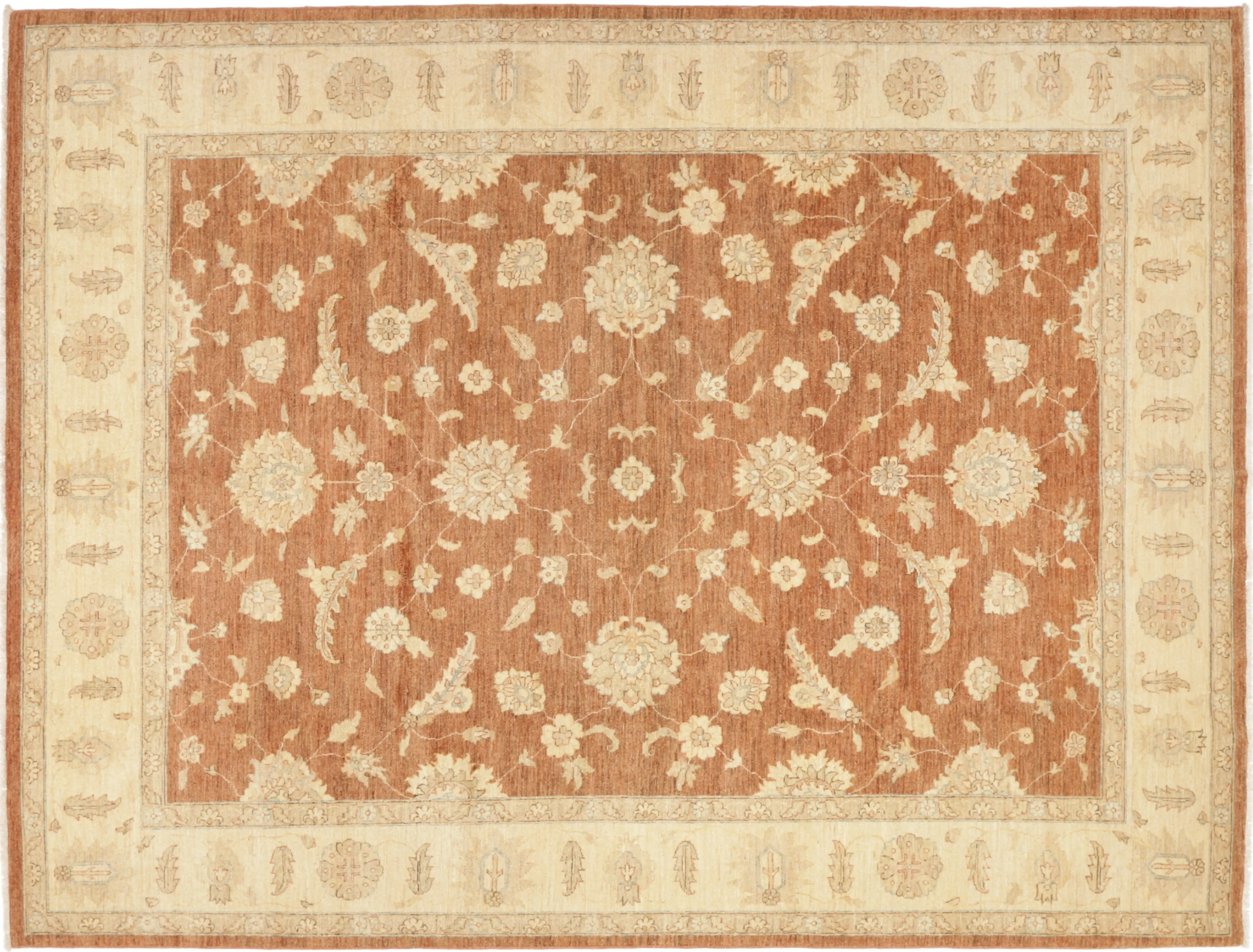 Teppich Ziegler 263 x 342 cm Orientteppich rot - beige Handgeknüpft Schurwolle