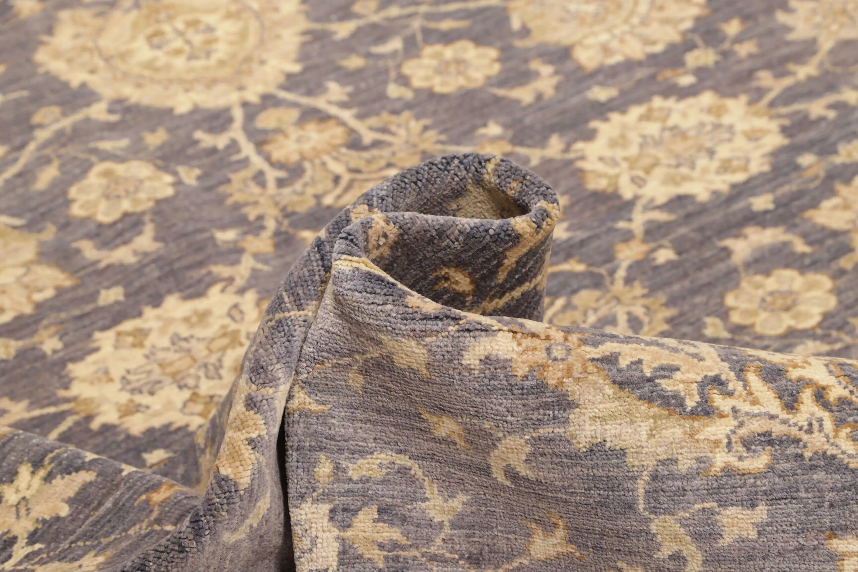 Teppich Ziegler 250x288cm Orientteppich grau Handgeknüpft Wolle