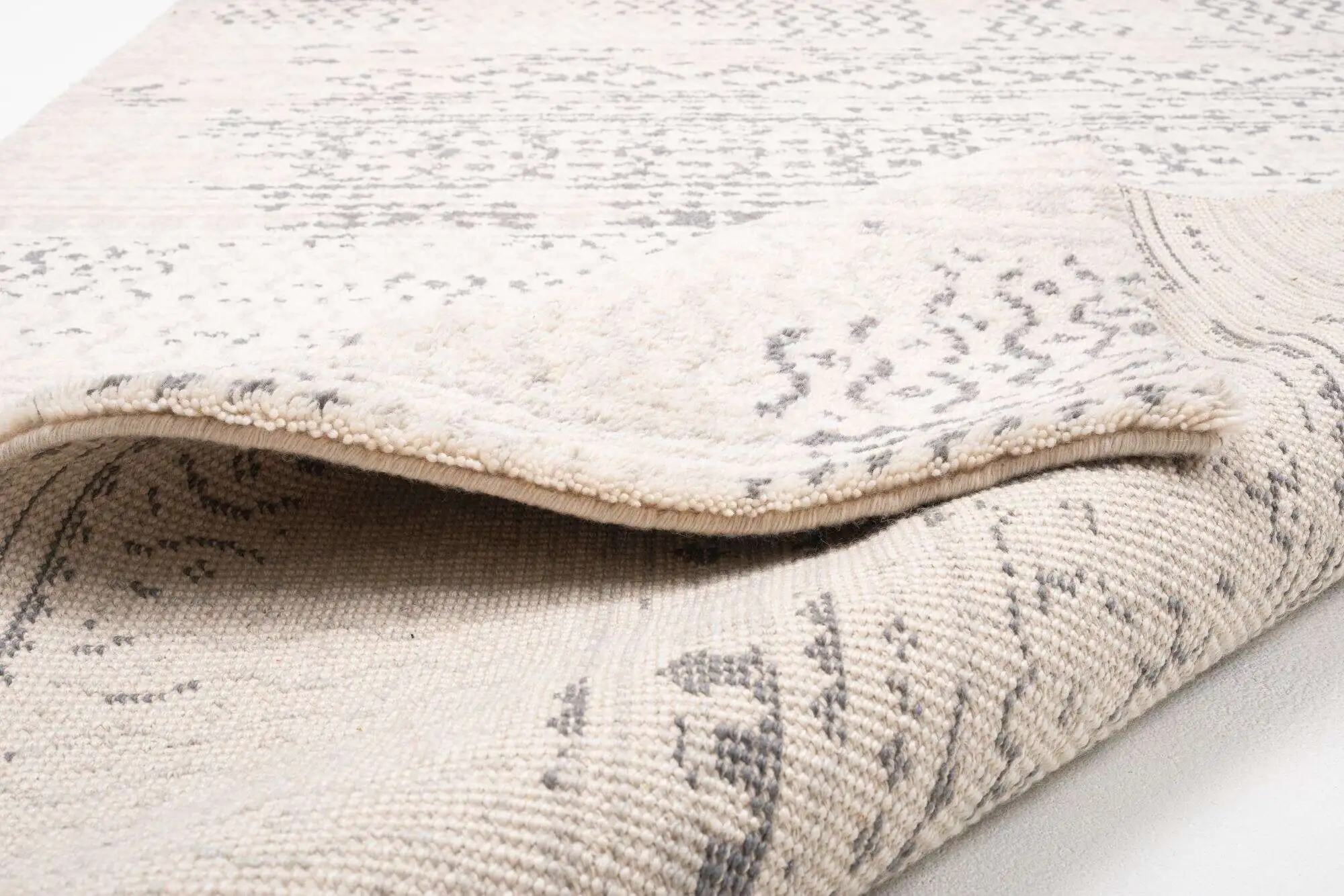 Vintage Design Teppich Soho Handgeknüpft Schurwolle beige 160x230cm