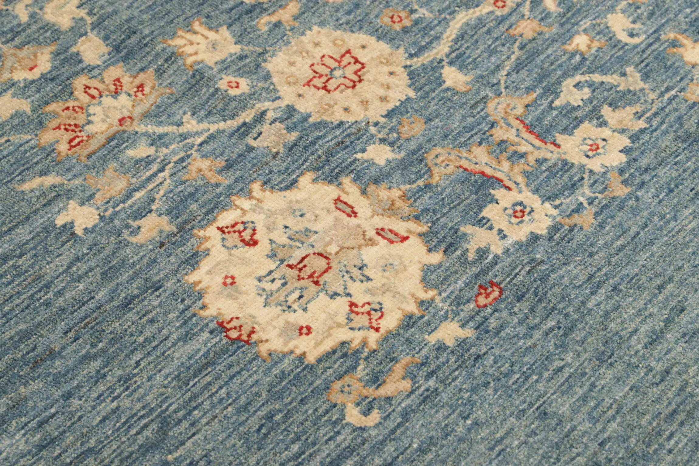 Teppich Ziegler 251 x 296 cm Orientteppich blau - beige Handgeknüpft Schurwolle