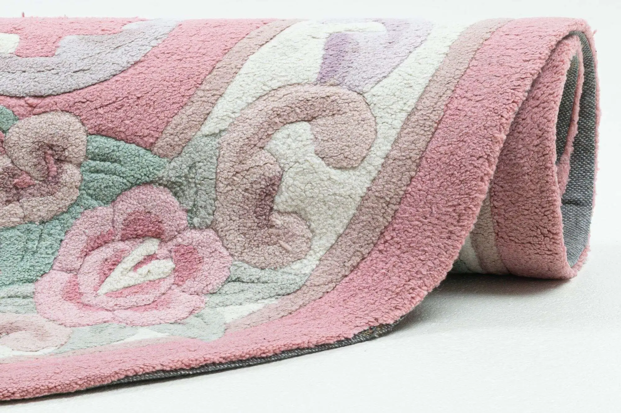 Ming Aubusson China Teppich rosa oval Teppich mit Blumen