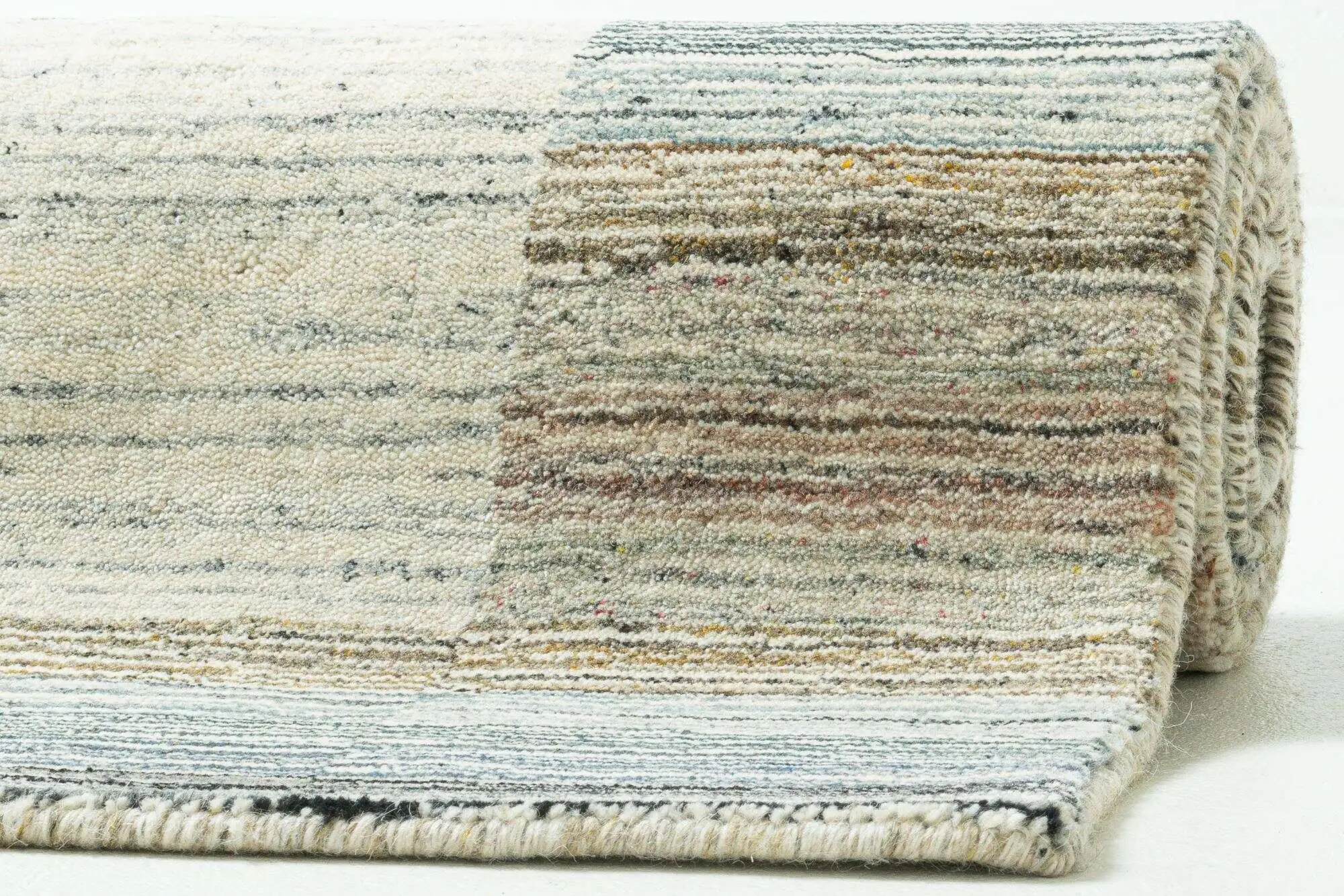 Teppich Handgewebt 160 x 230 cm reine Schurwolle Naturteppiche silber