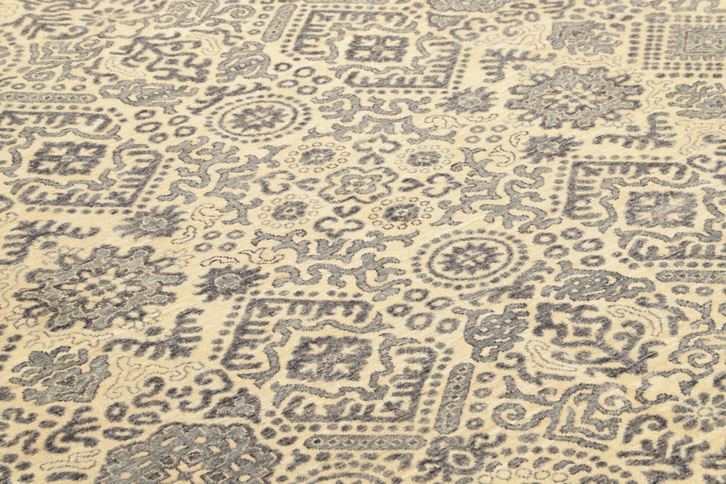 Teppich Ziegler 245 x 340 cm Orientteppich blau - beige Handgeknüpft Schurwolle