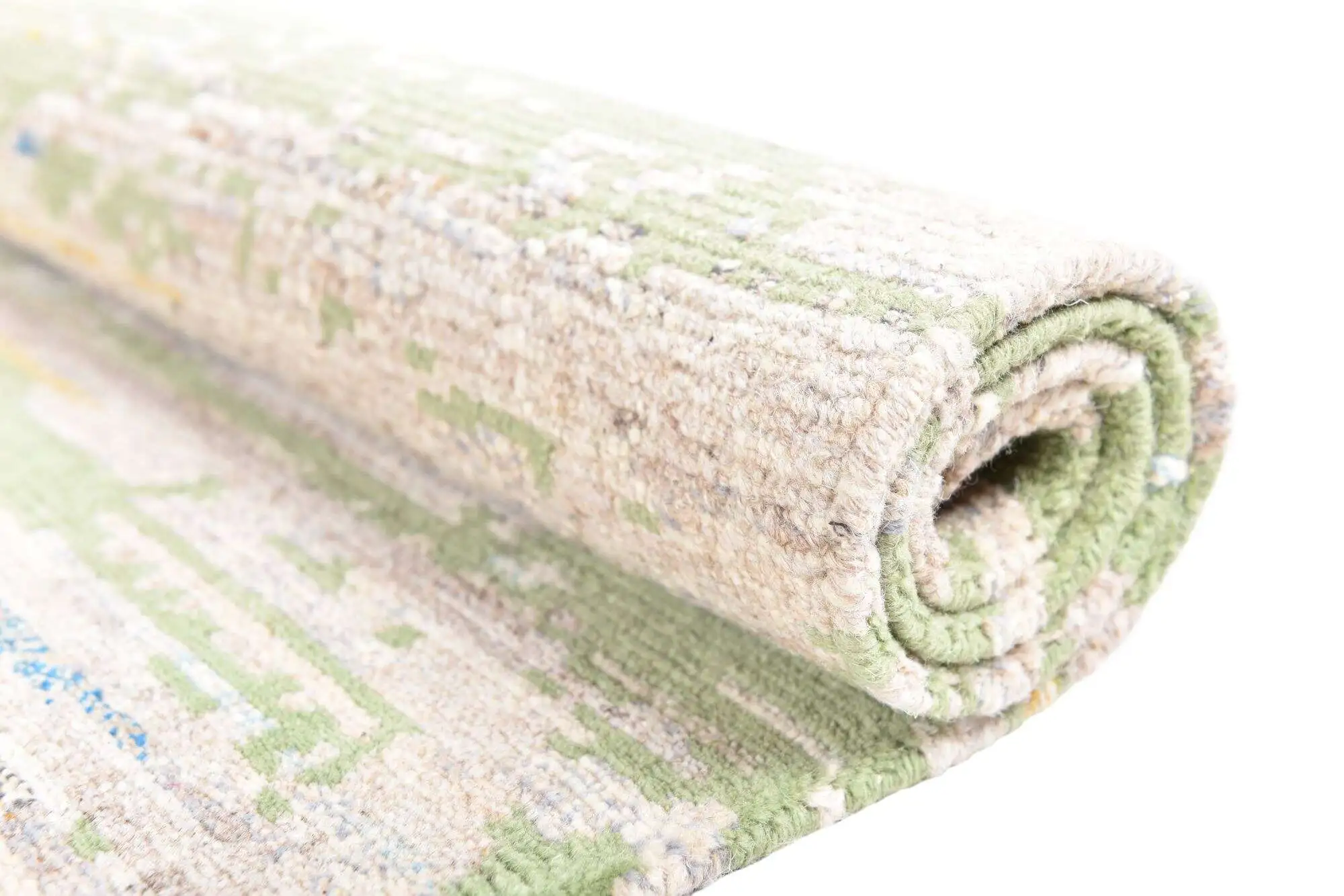 Handgeknüpfter Nepal Teppich Fangri grün Wunschmaß