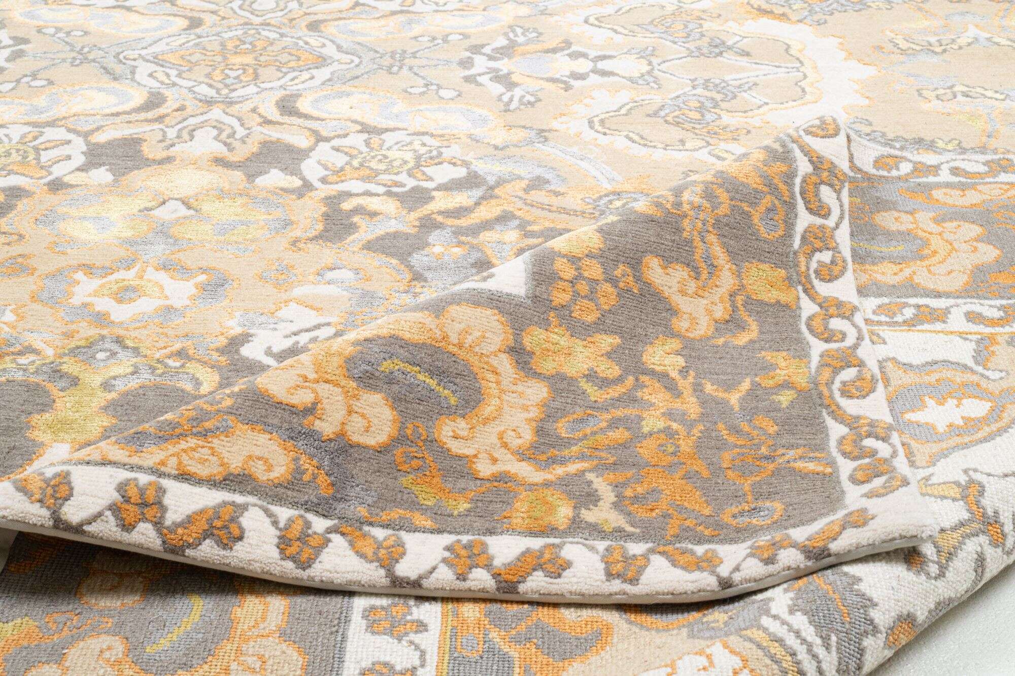 Nepal Teppich Jabu Silk 60 Wolle Seide Design Teppich 246x306cm