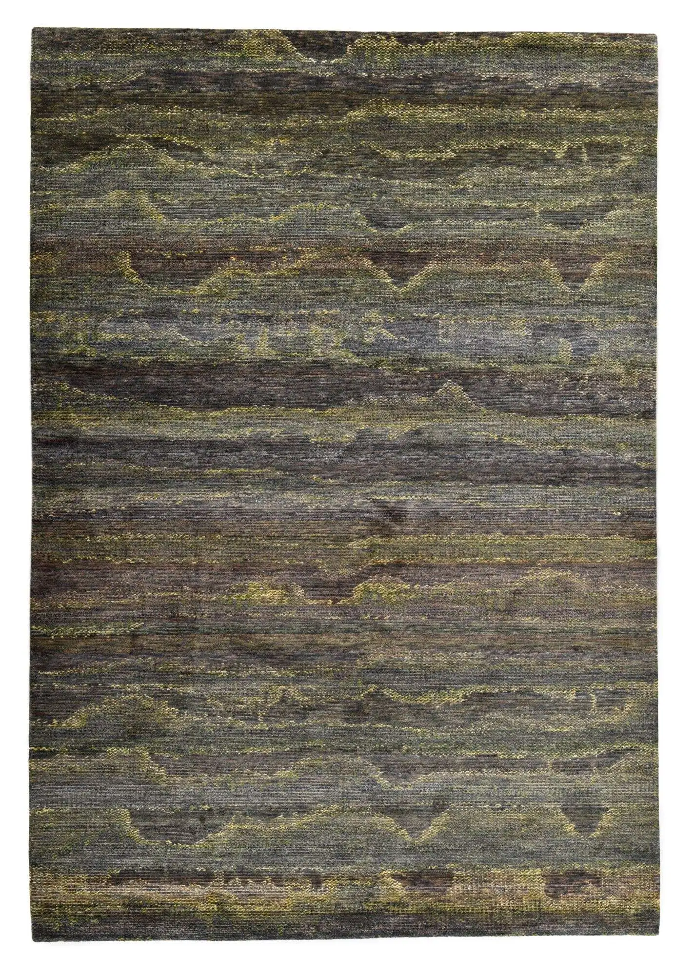 Nepal Teppich Chara Silk 100 Design Seide grün 170x244 cm