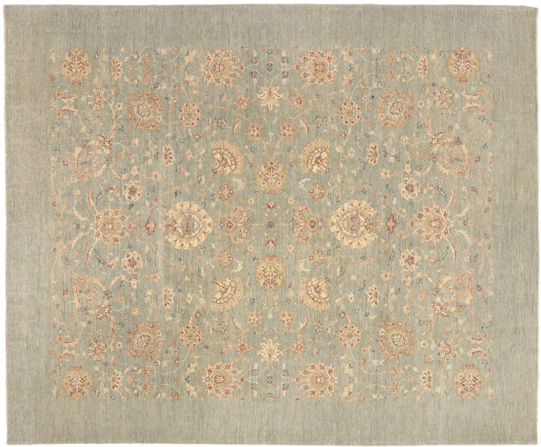 Teppich Ziegler 252 x 303 cm Orientteppich beige Handgeknüpft Schurwolle