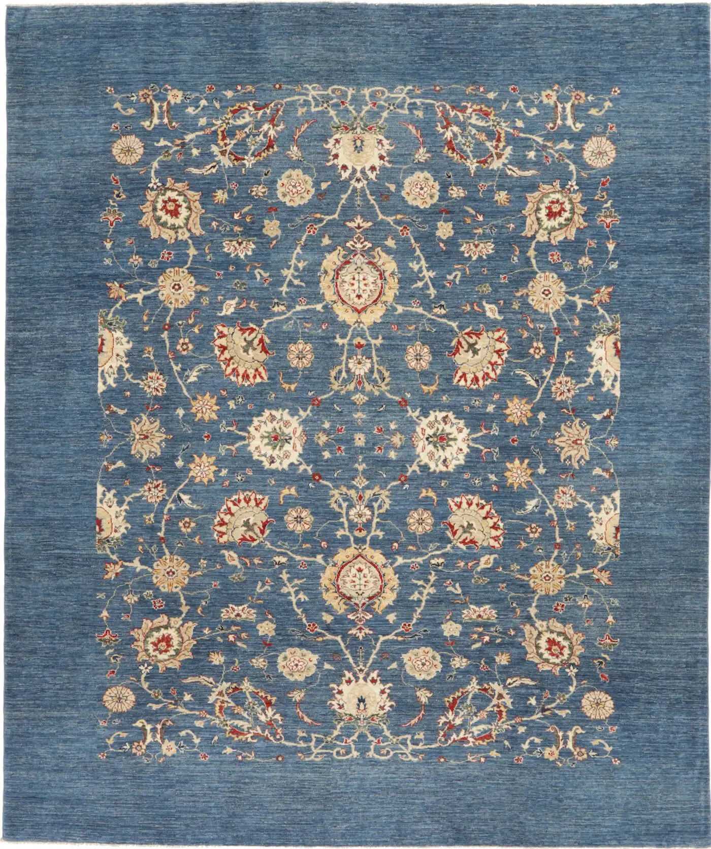 Teppich Ziegler 247 x 293 cm Orientteppich blau Handgeknüpft Schurwolle