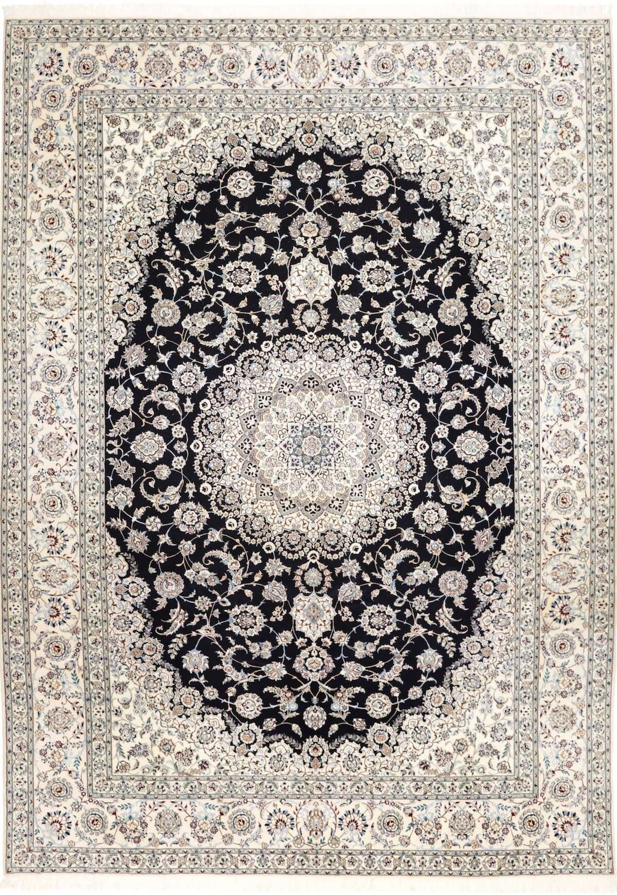 Teppich Nain 6La 262x362cm Persien Wolle Seide