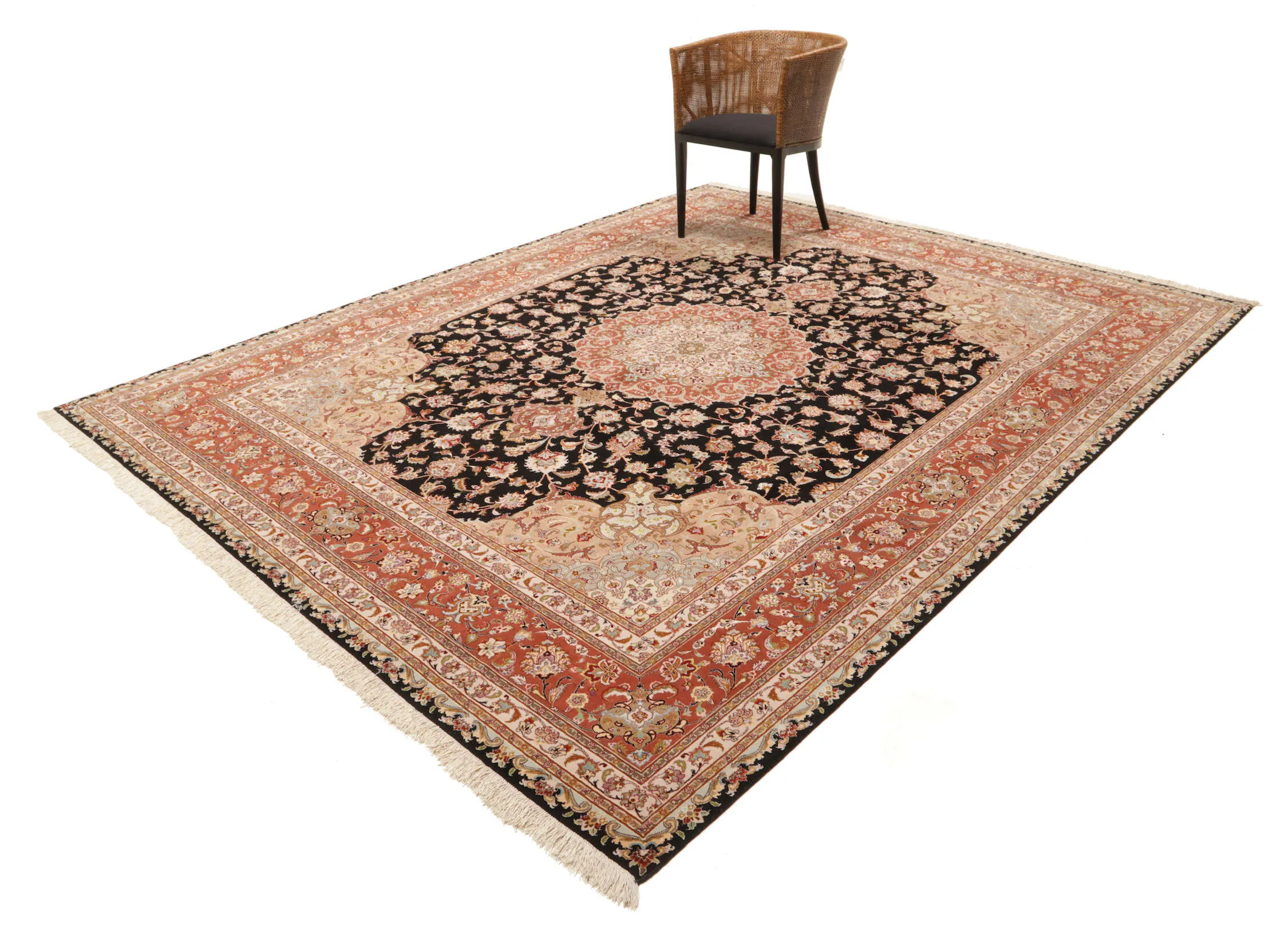 Teppich Persien 254x312cm Täbriz 60 Persischer Teppich Orient fein