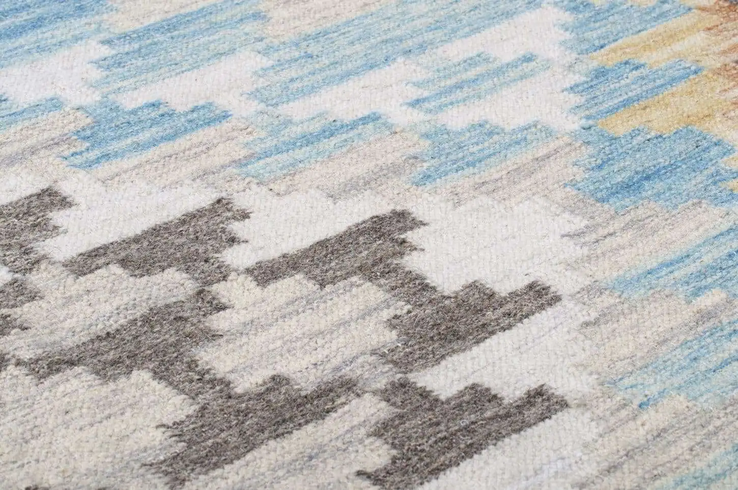 Kelim Teppich Modern Handgewebt Naturteppich Wolle