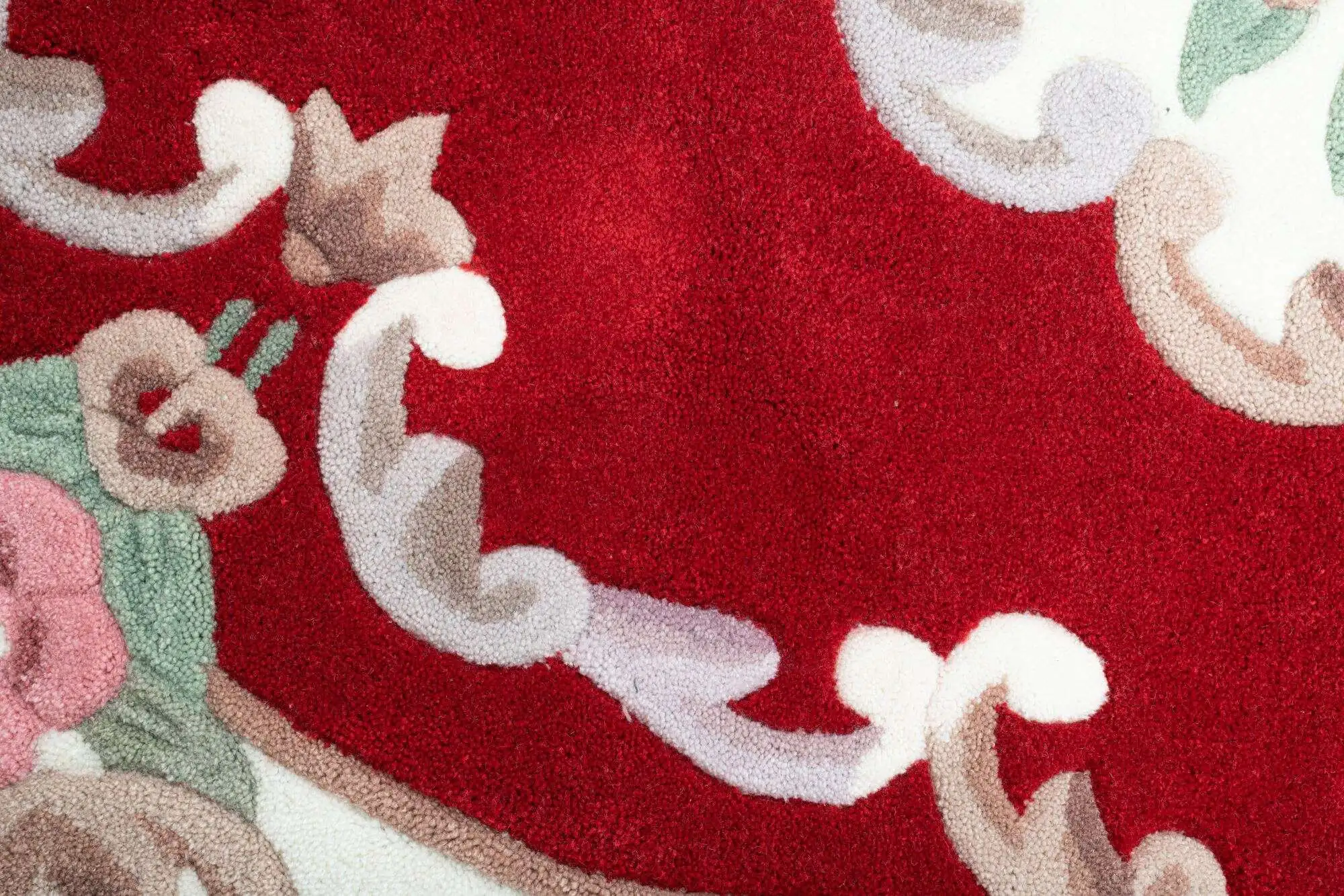 Ming Aubusson China Teppich rot oval Teppich mit Blumen