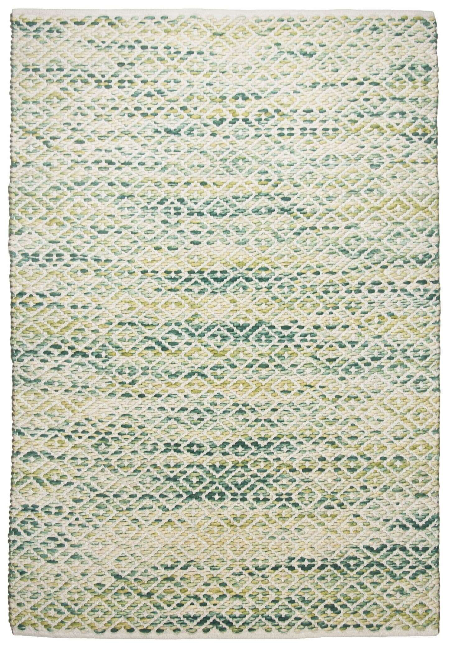 Smooth Comfort Diamond Handwebteppich grün Teppich Wolle