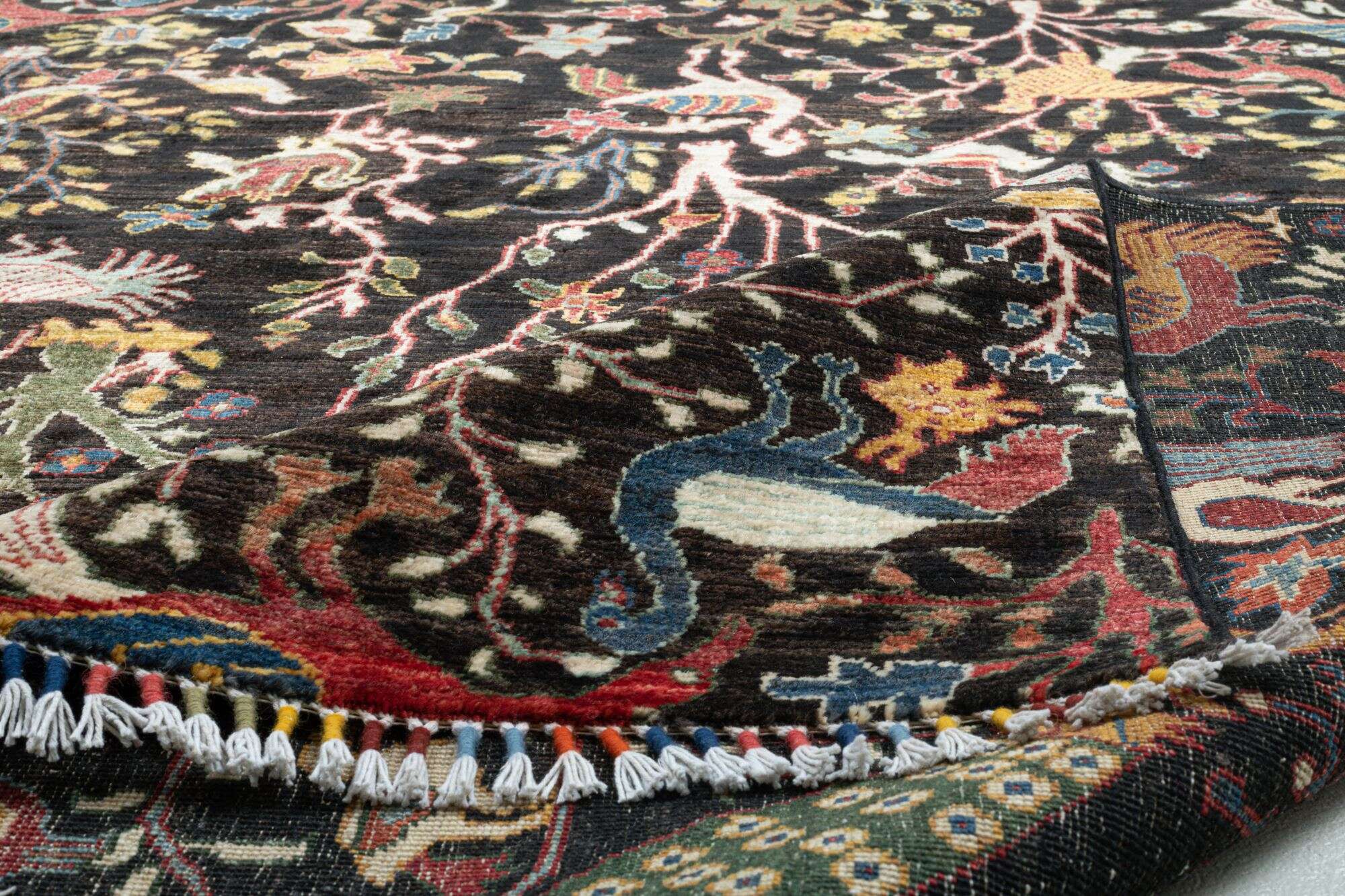 Orientteppich 242x296 cm Handgeknüpft Kandashah schwarz Schurwolle