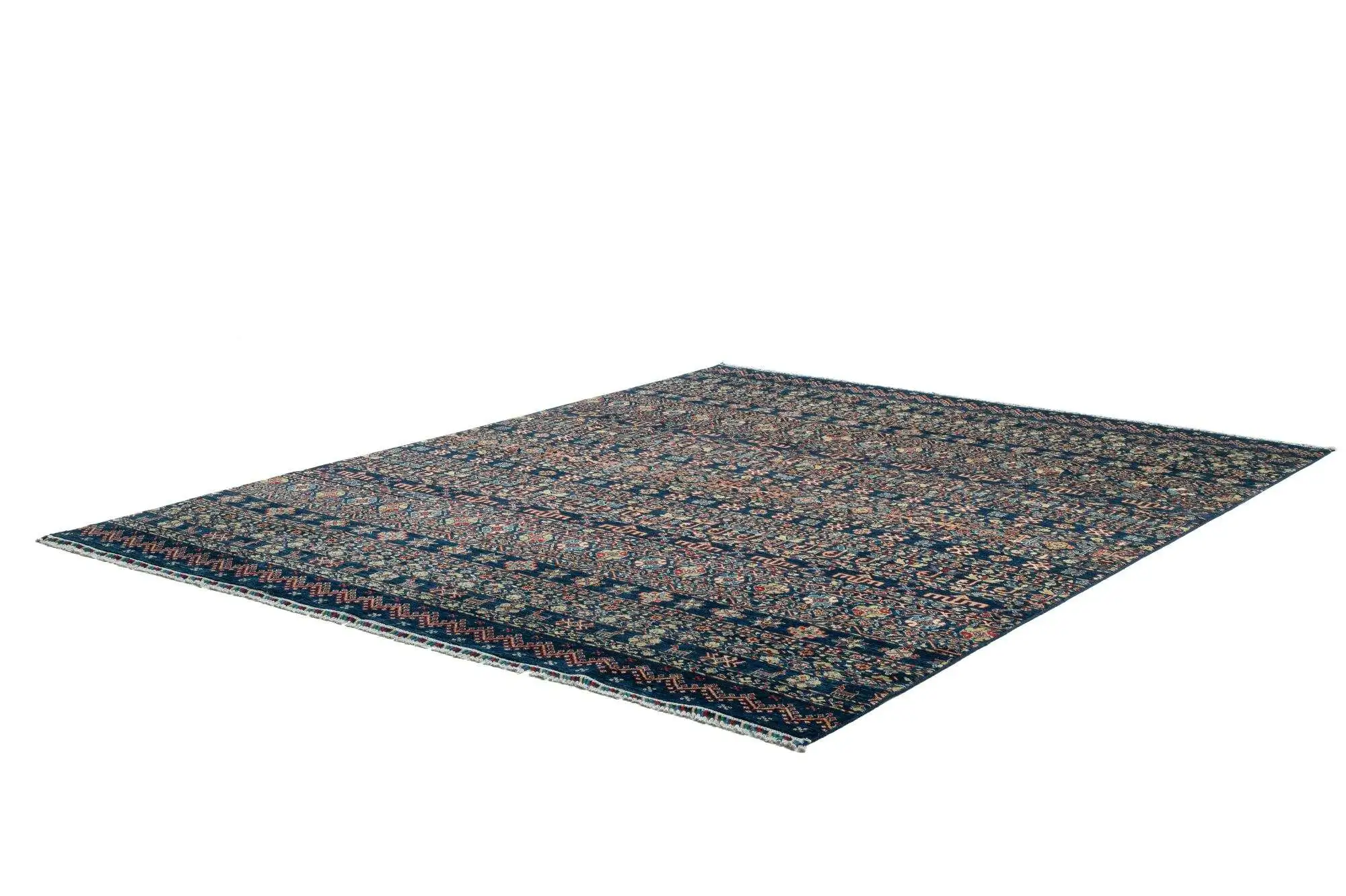 Handgeknüpfter Orientteppich Kandashah 282x359cm blau