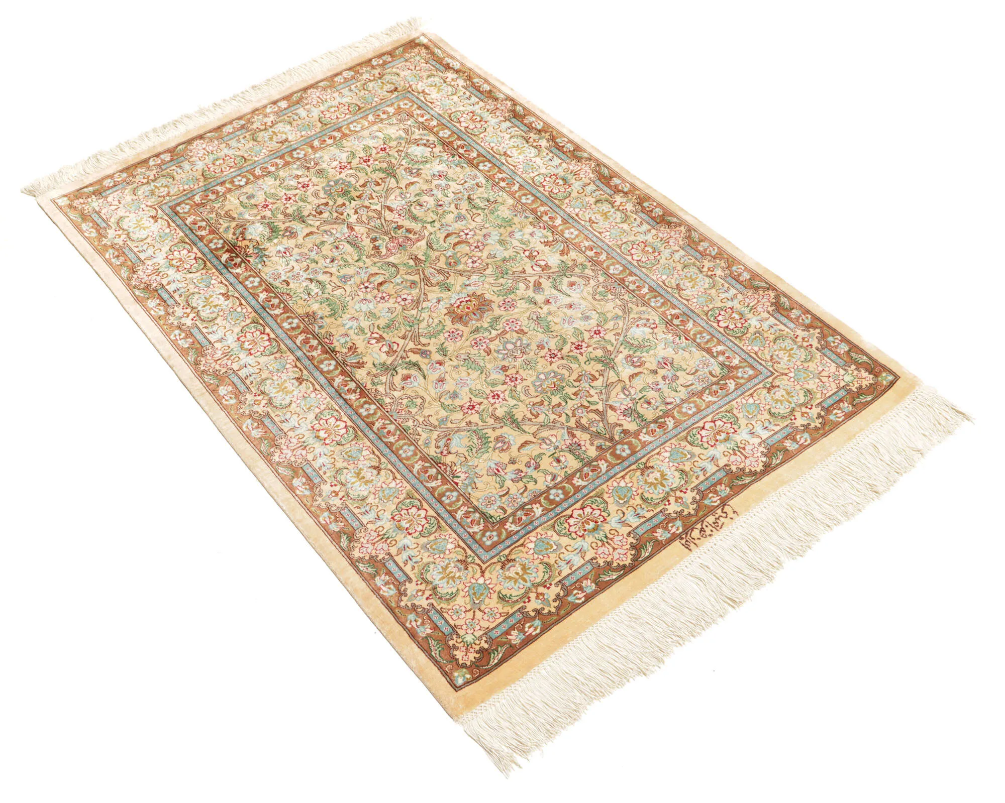 Teppich Ghom Seide ca 080x120 cm Persien Florales Design